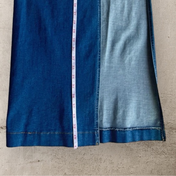 Denim Set High Waist Maxi Skirt Side Slit and cropped top Size M - Picture 6 of 13